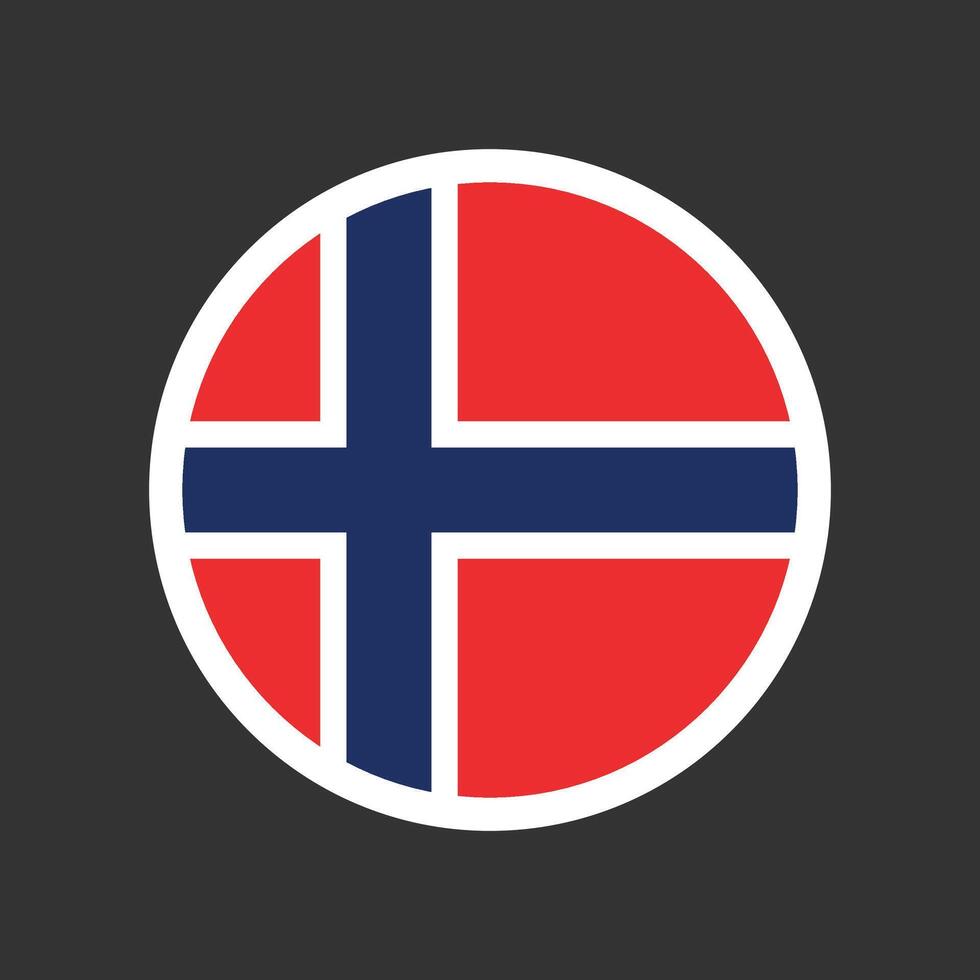 Flag of Norway badge emblem vector