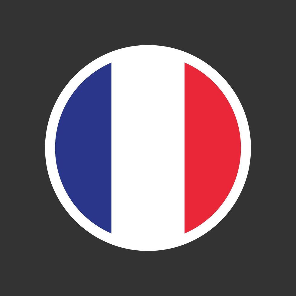 Flag of French. Flag flat color. Round flag. digital illustration. vector
