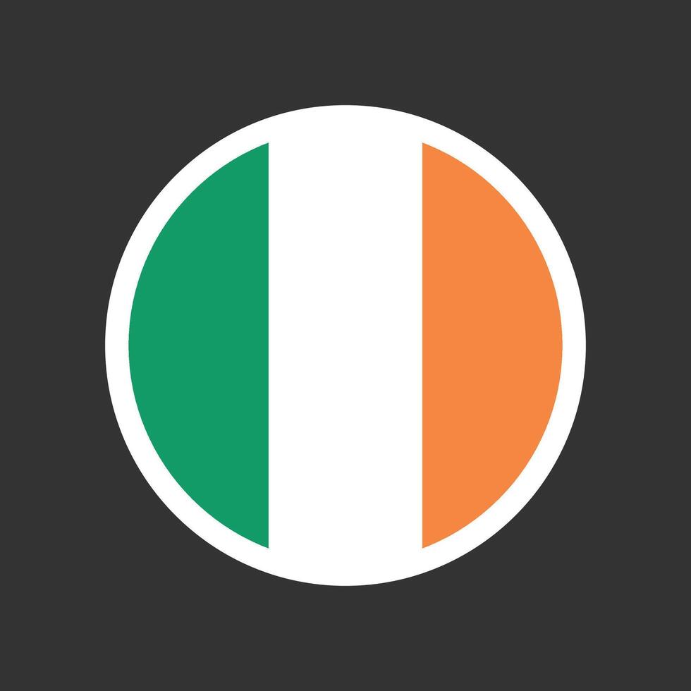 Ireland Round Flag vector