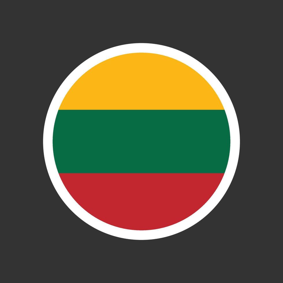 Round Lithuania flag emblem design element vector