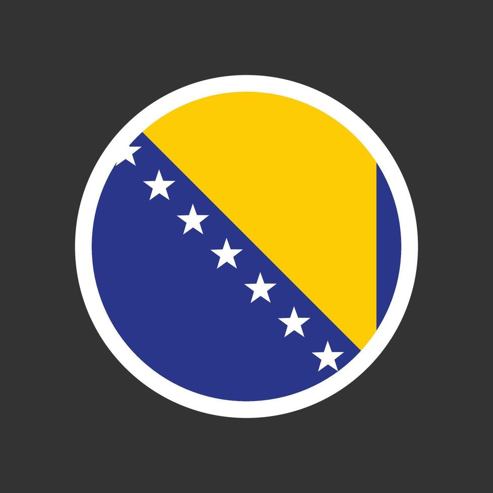 Flag of Bosnia and Herzegovina with round circle shape . vector