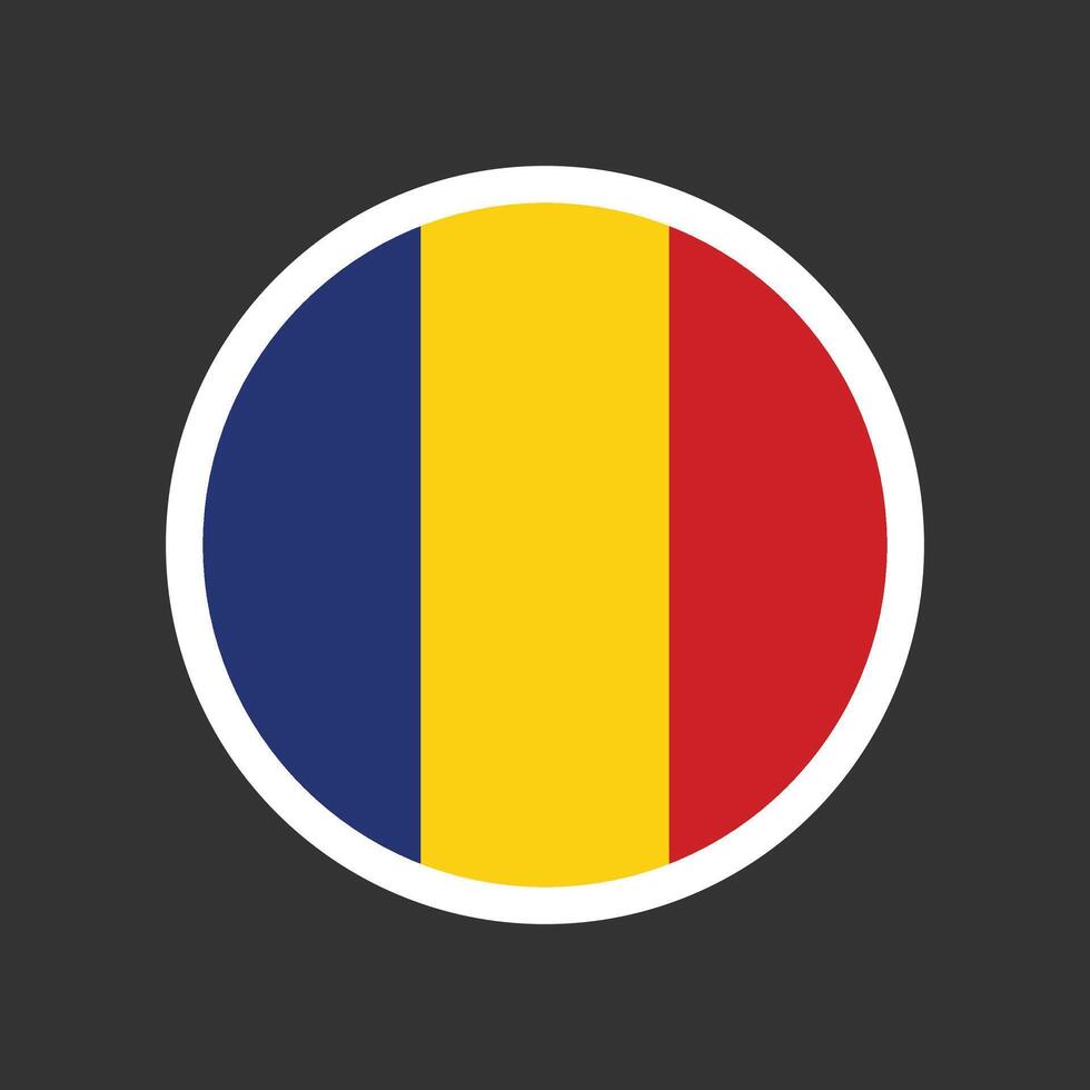 Round circle flag of Romania isolated background. illustration design. vector