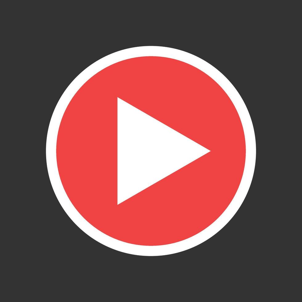 Play button circle icon. Round shape design vector
