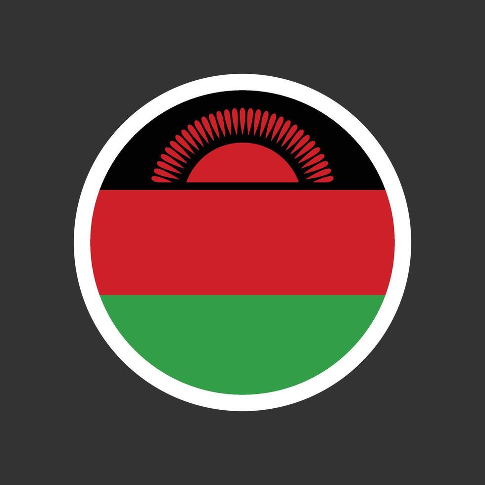 Flag of Malawi. Flag icon color. rounded circle corners illustration. vector