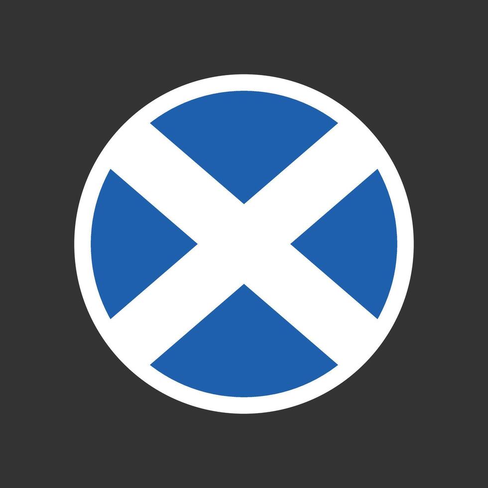 The flag of Scotland with round circle shape . vector