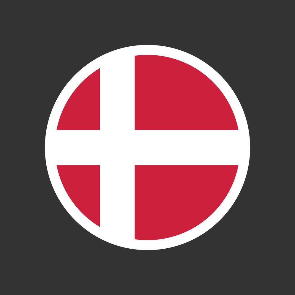 Denmark Round Circle Flag Design vector
