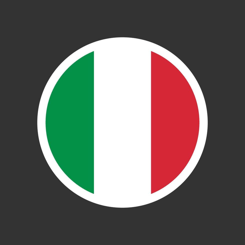 Round circle flag of Italy on isolated background. illustration design. vector