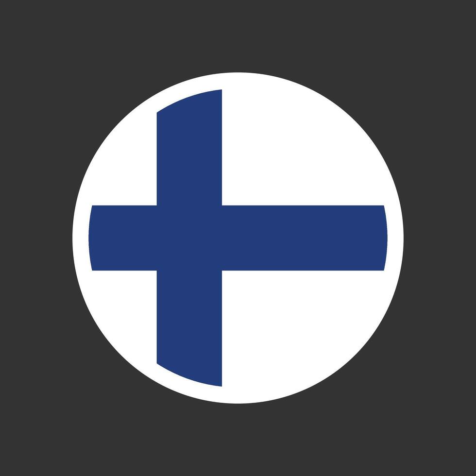 Finland Round Circle Flag Design vector