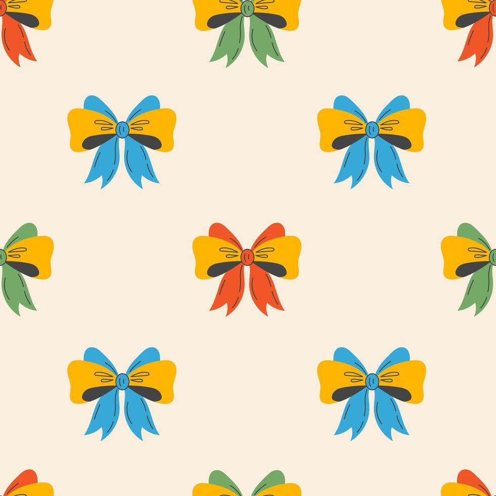 Vintage Decorative Bows Seamless Pattern vector