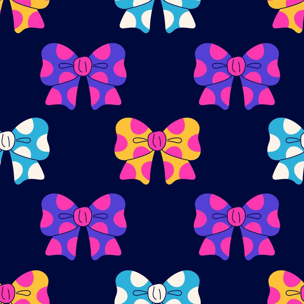 Playful Decorative Bows Seamless Pattern vector