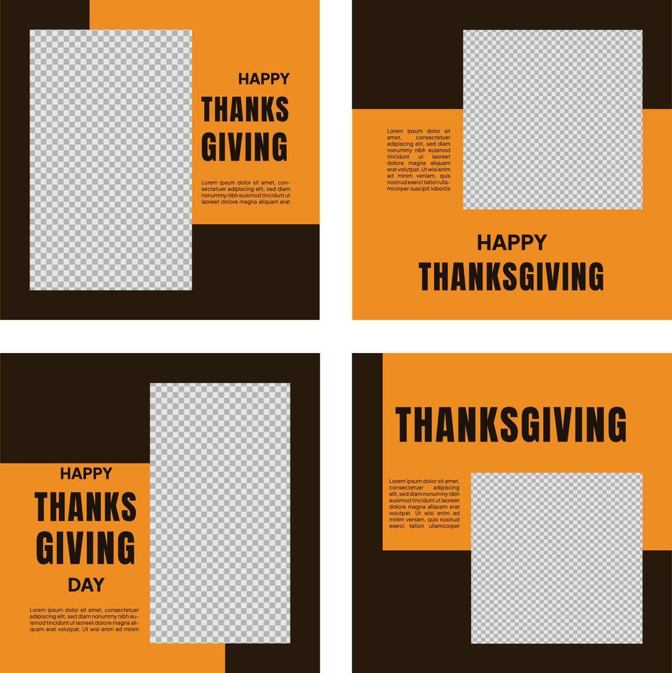 thanksgiving template for social media vector