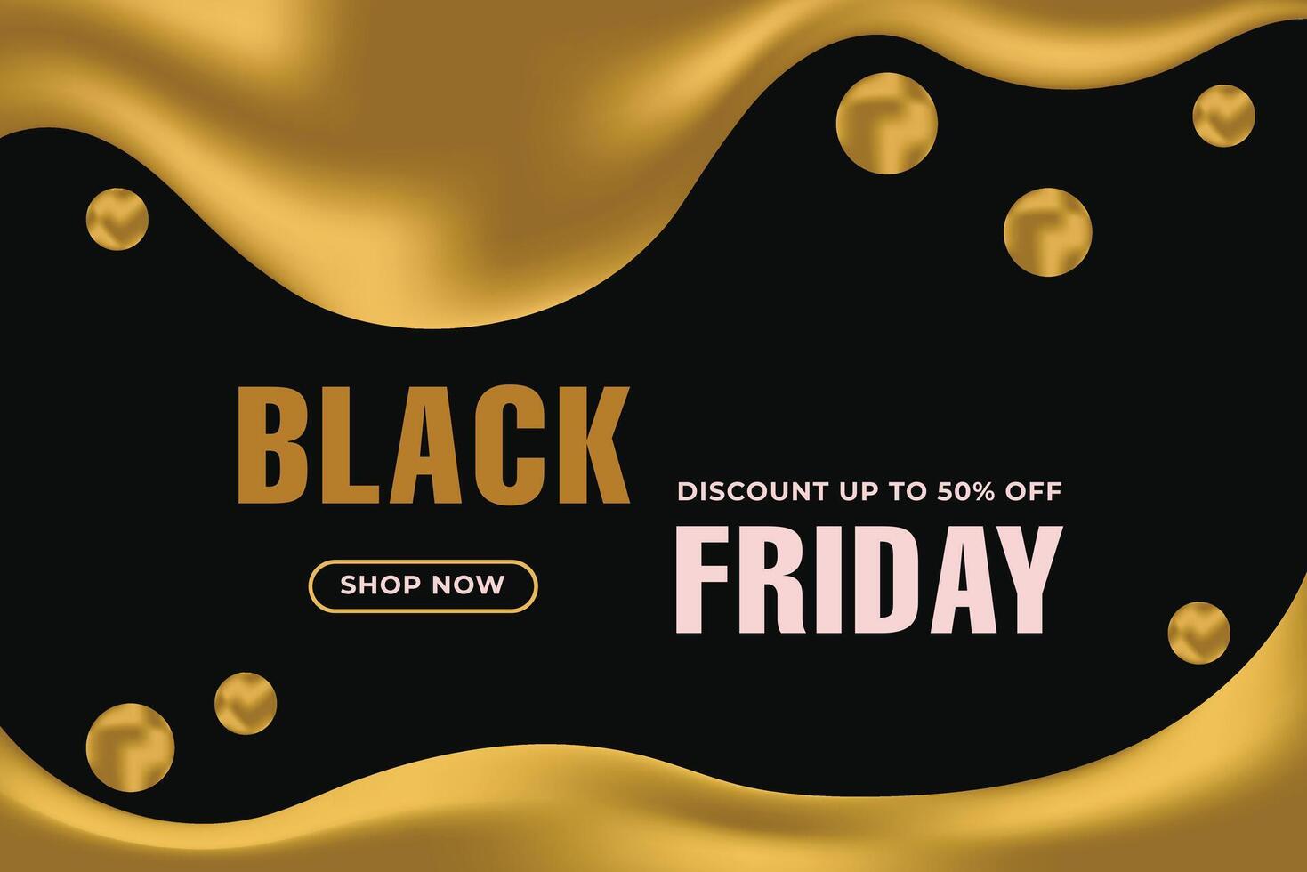 black friday gold background template vector