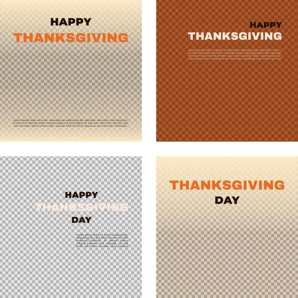 minimalist thanksgiving template set vector