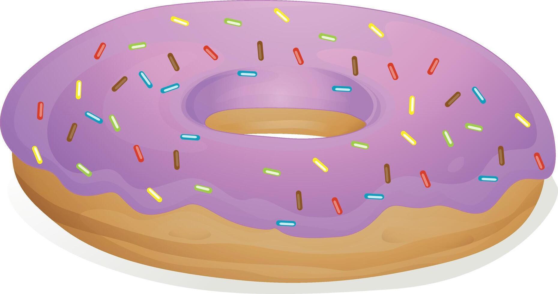 Cartoon purple donut vector