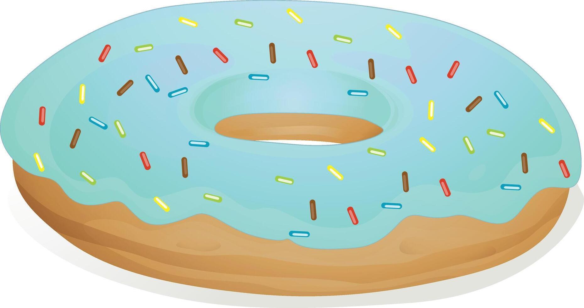 Cartoon blue donut vector