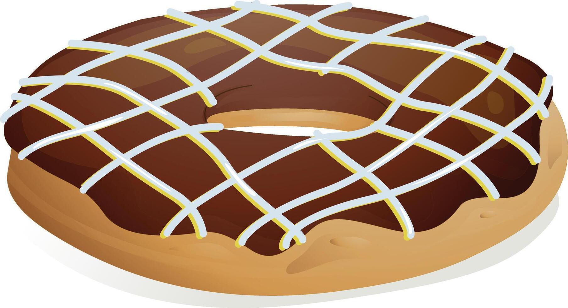 Cartoon brown donut isolated on white background vector