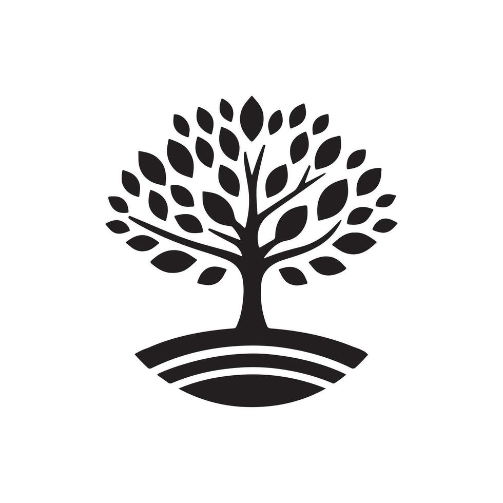 simple tree logo icon illustration arts vector