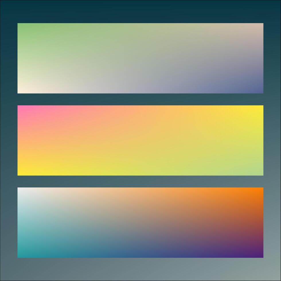 Simple color gradient banner design set vector