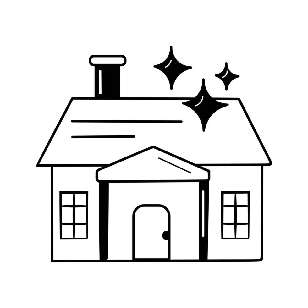 Simple residential house icon, representing family home or property vector