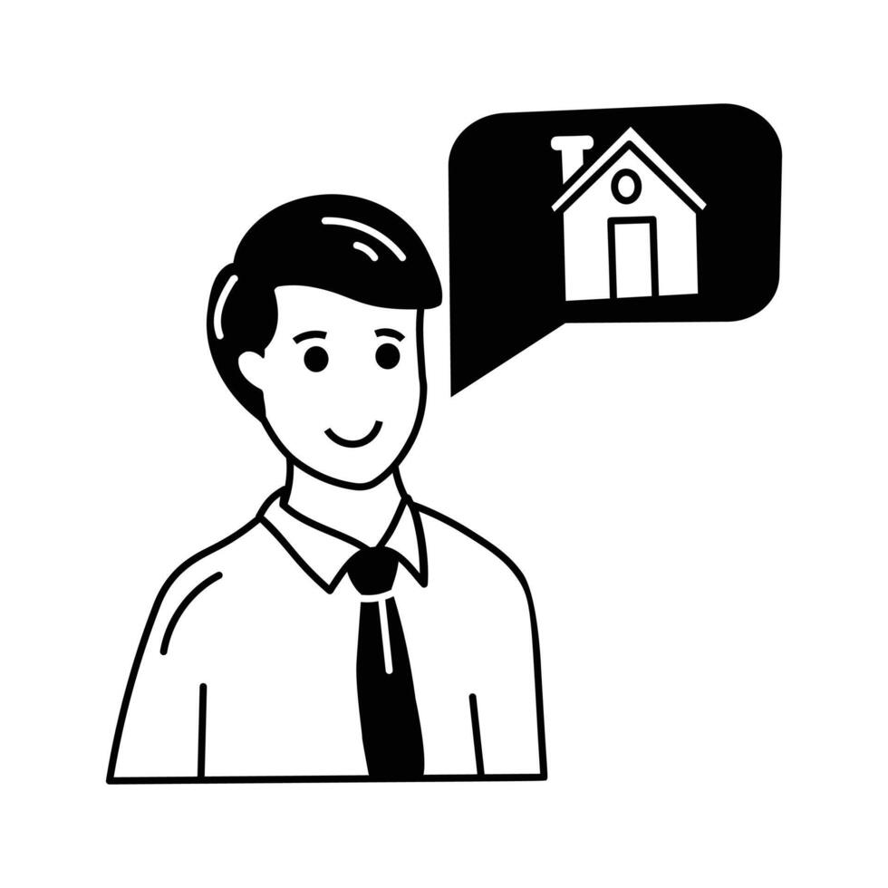 Icon of a real estate agent offering property advice vector