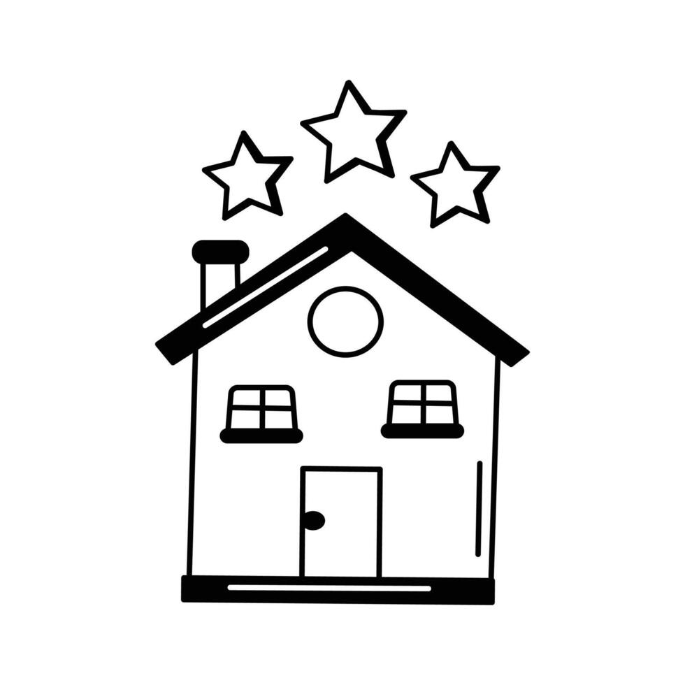 House with stars for customer or property rating vector