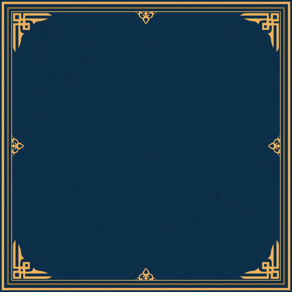 Luxury gold vintage wedding invitation cover square background vector