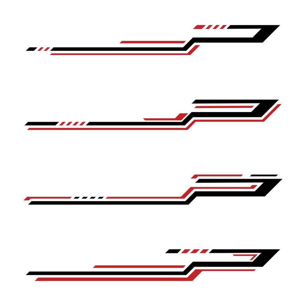 Abstract geometric stripes car wrap racing stickers collection vector