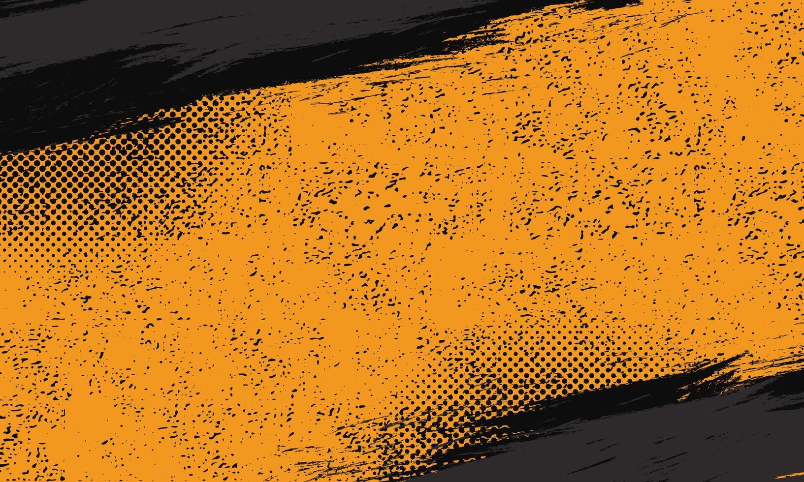 Abstract brush stroke yellow and black grunge background vector