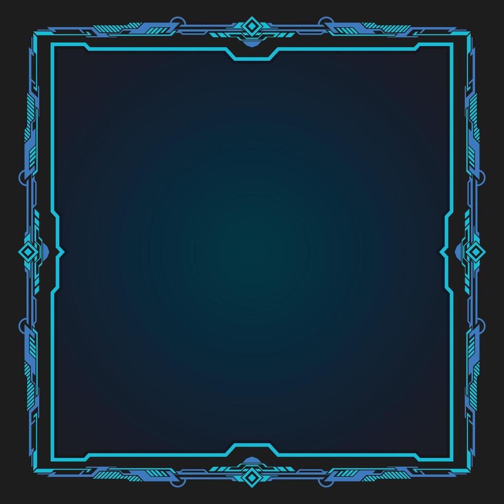 Abstract blue futuristic technology square screen frame vector