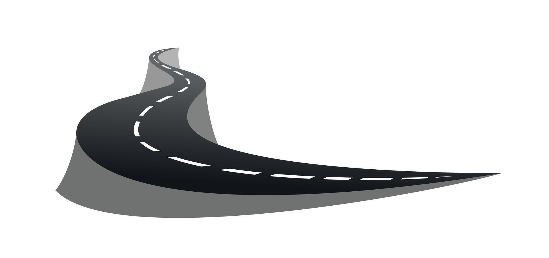 Symbol of a stylized long road. vector