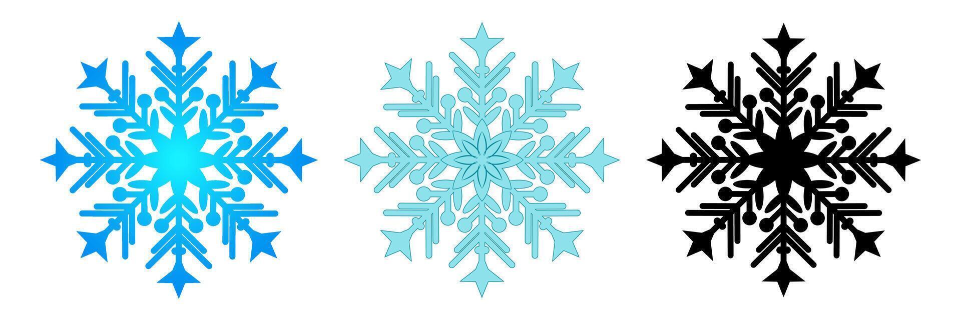 A set of beautiful snowflakes for New Year and Christmas vector