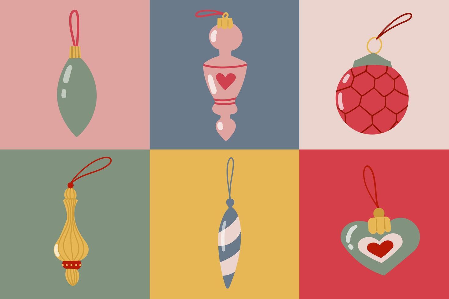 Seamless pattern with Christmas tree toys. Ideal for Christmas wrapping paper, holiday decorations and seasonal designs. Hand drawn cozy elements . vector