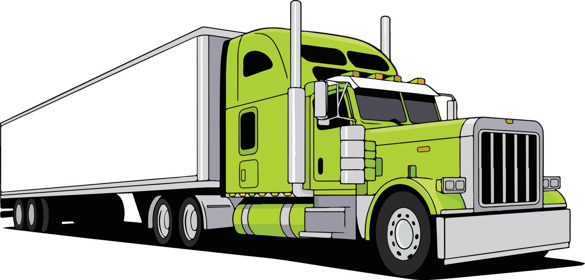 USA freight vehicles, semi trucks, trailers, and lorries vector
