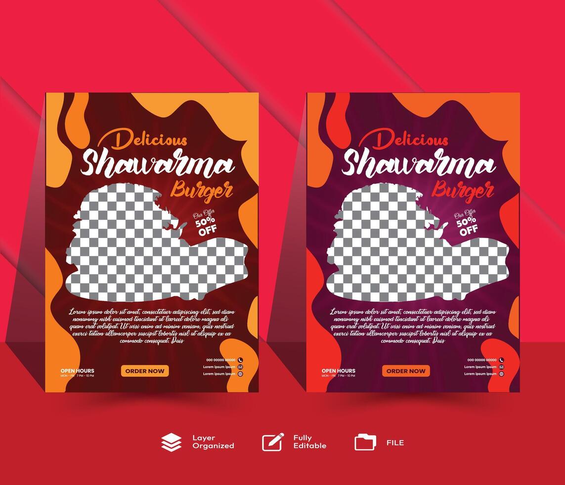 template for designing restaurant flyers vector