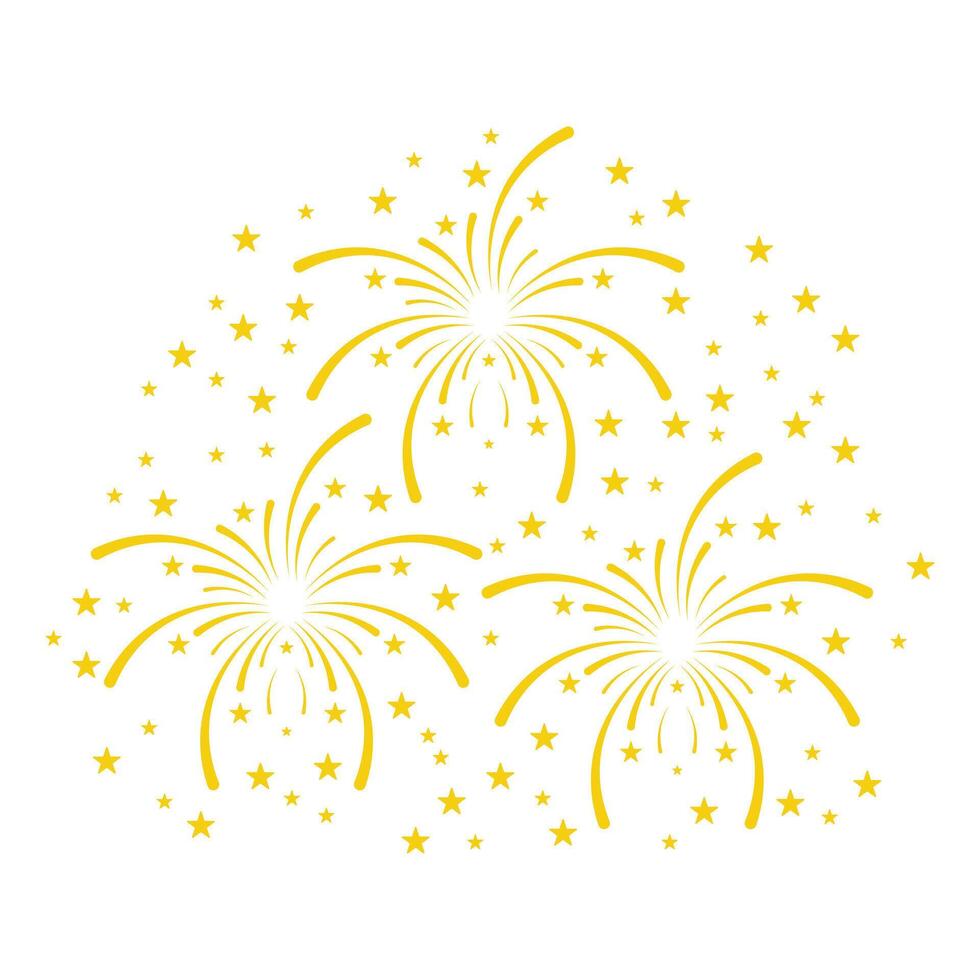 firework celebration new year gold vector