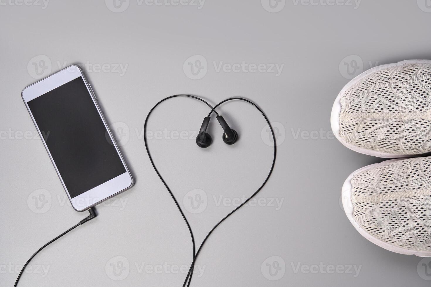 Fitness motivation with smartphone and earphones for active lifestyle inspiration. photo