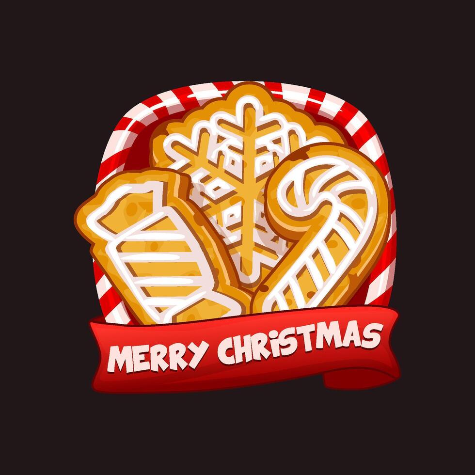 Christmas candy frame or border Christmas cookies, Merry Christmas icon. Christmas Theme Candy icon for your game or greeting card vector