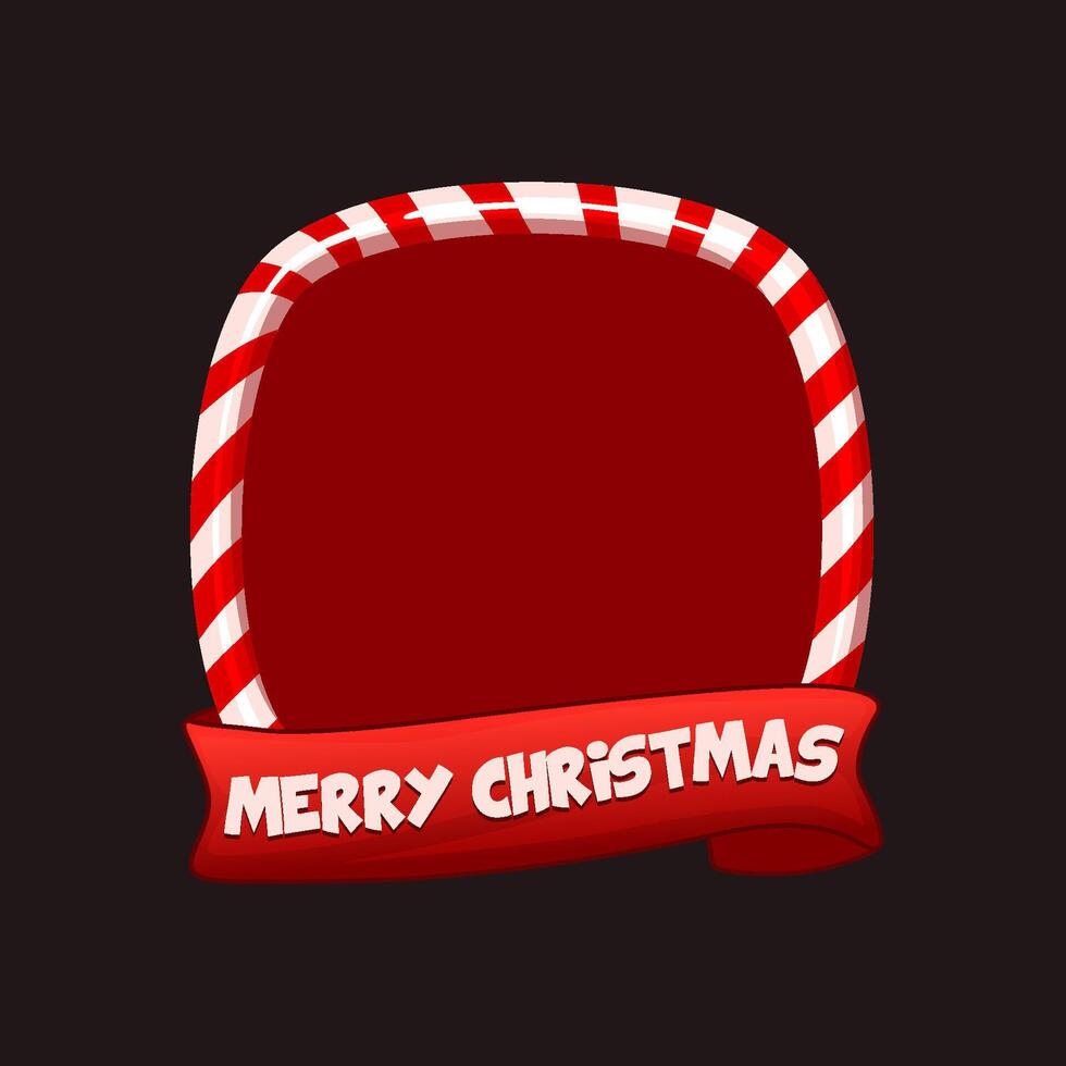 Christmas candy frame with red ribbon. Christmas Theme Candy Cane Border Frame for your icons or greeting card. Merry Christmas. vector