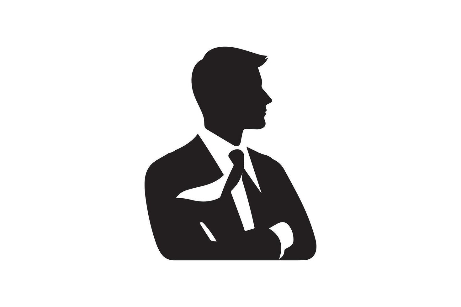 Silhouette of a man in a suit and tie vector