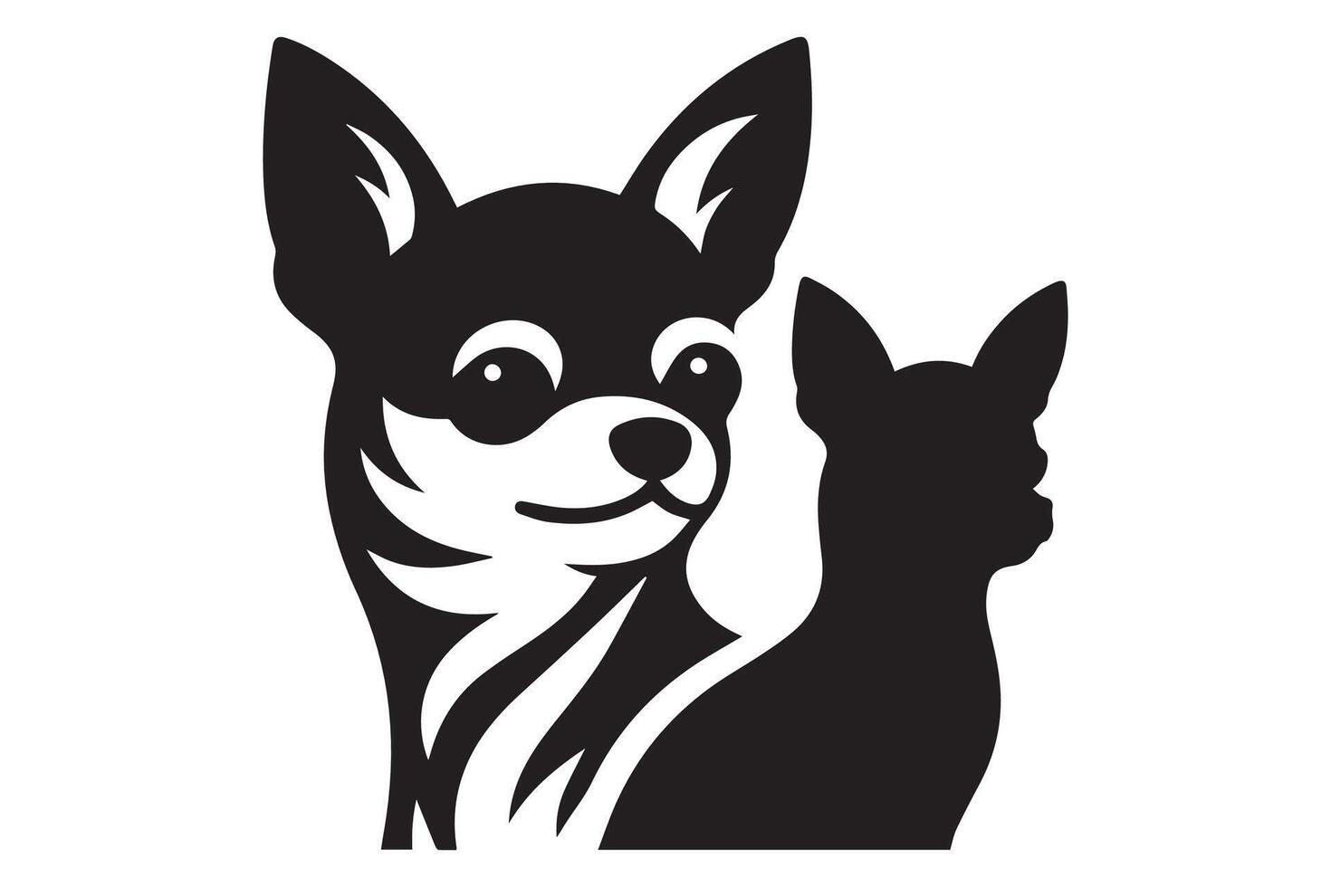 A black and white chihuahua dog logo vector