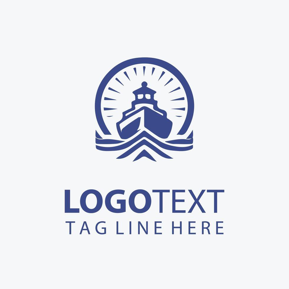 Blue Sky Voyager boat logo vector