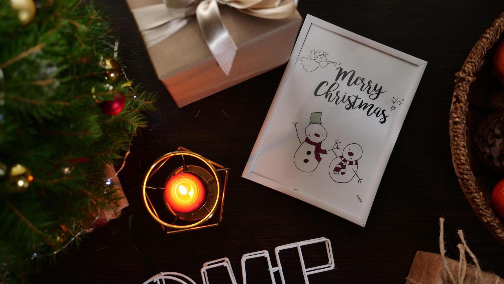 Merry christmas card mockup photo