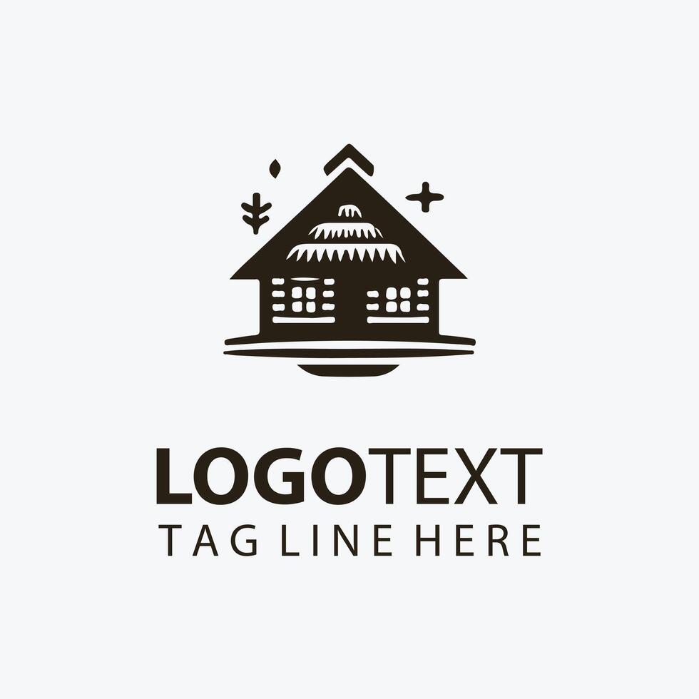 Rustic Beach Hut Logo vector
