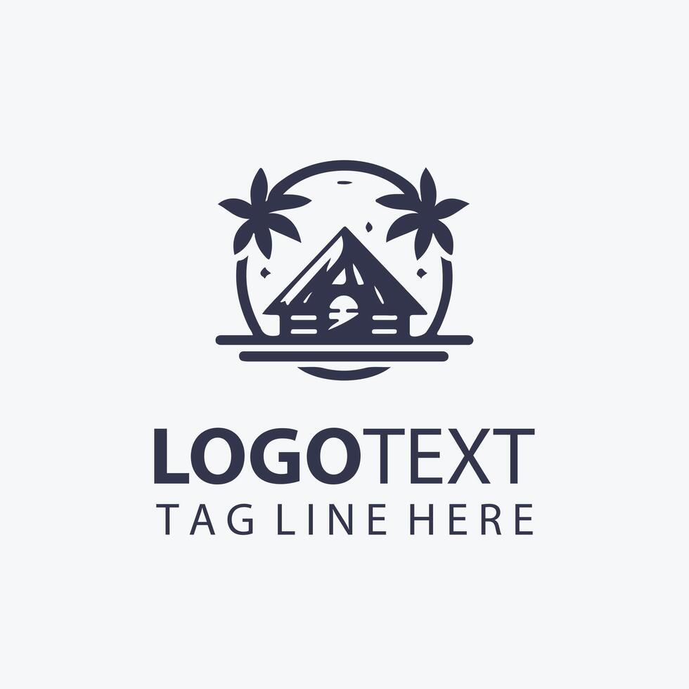 The Rustic Retreat hut logo vector