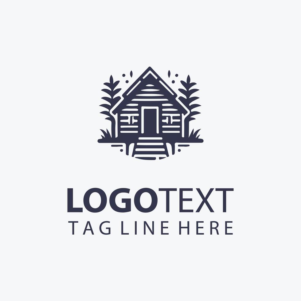 The Quiet Refuge hut logo vector