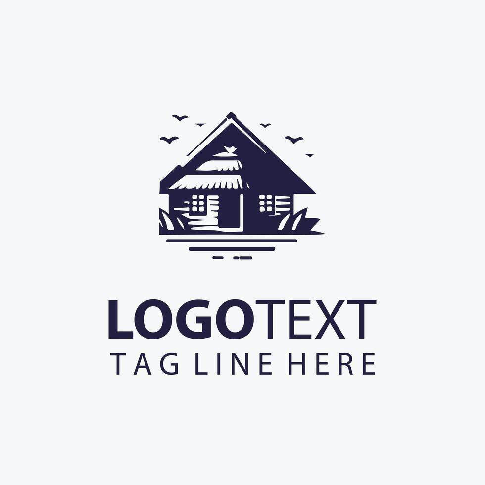 Driftwood Retreat hut logo vector