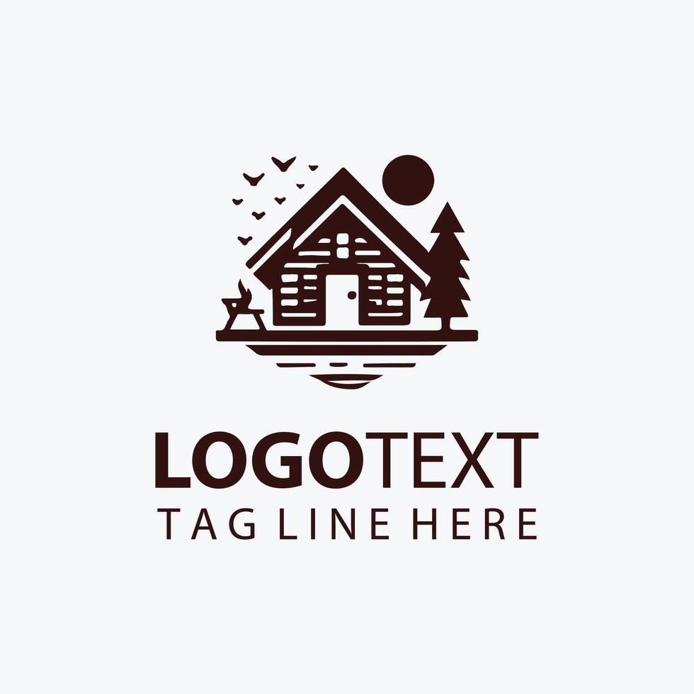 The Lakeside Refuge hut logo vector