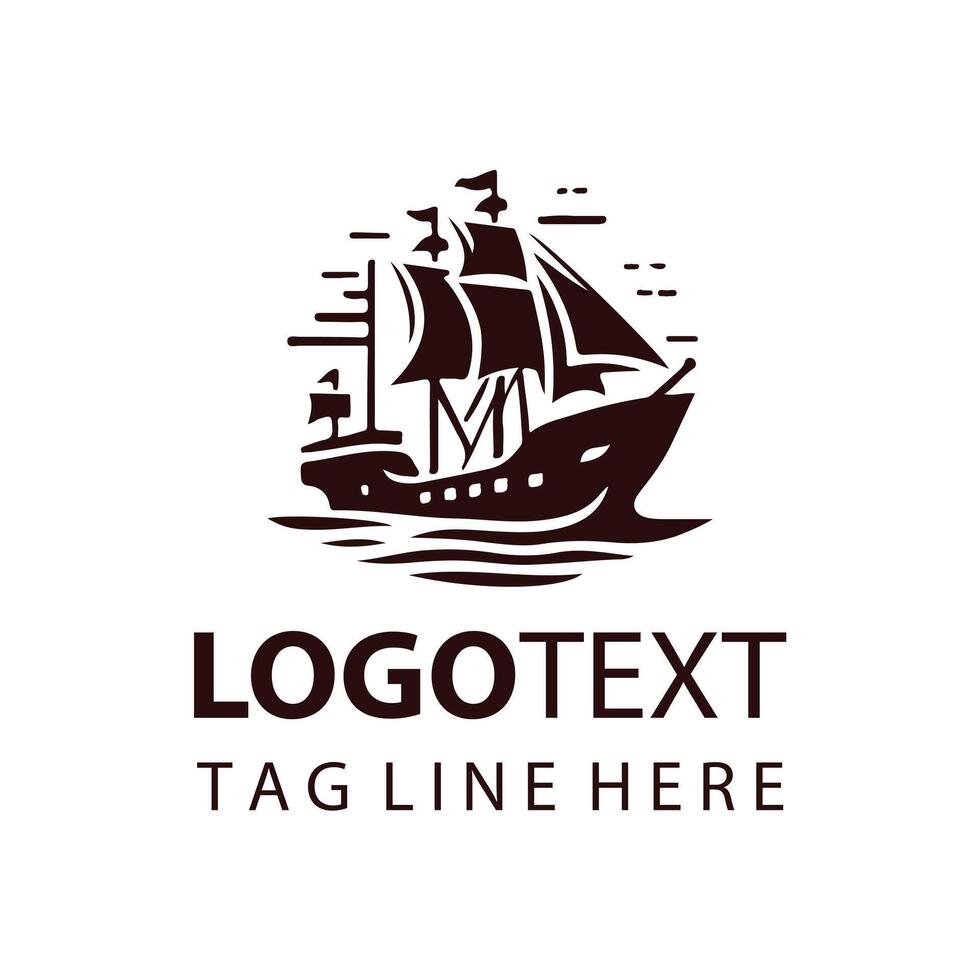 Cresting Wave Ship Logo vector