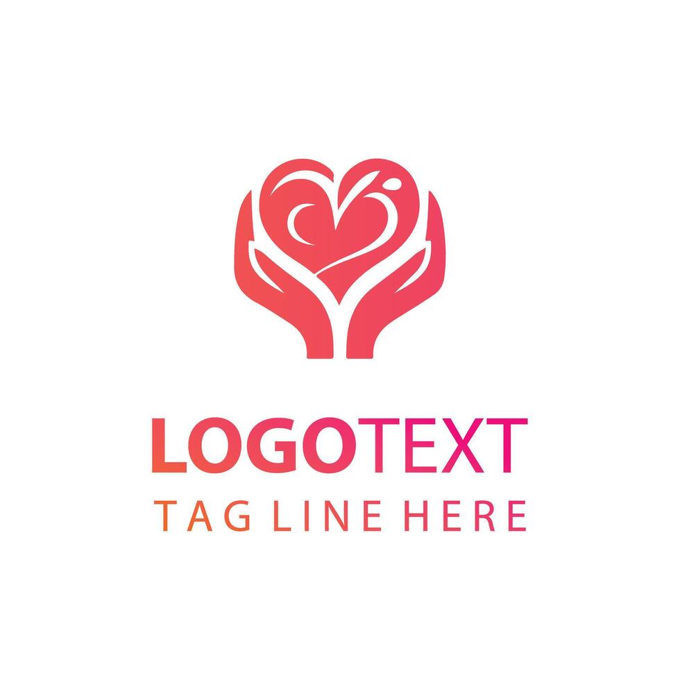 Red Heart with Sprout Logo vector
