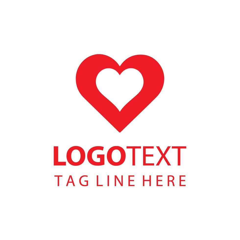 Modern Red Double Heart Logo Design vector
